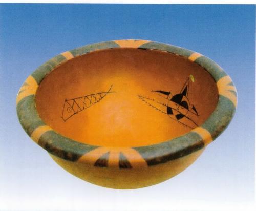 人面魚紋彩陶盆(柏有文教)